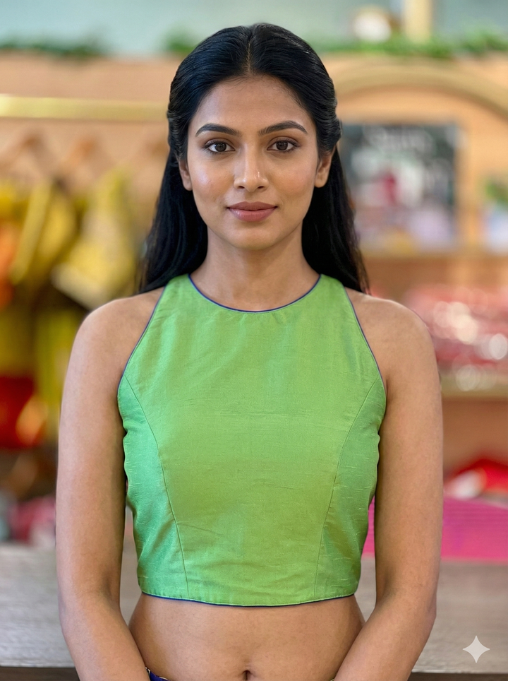 Green Silk Corset Blouse