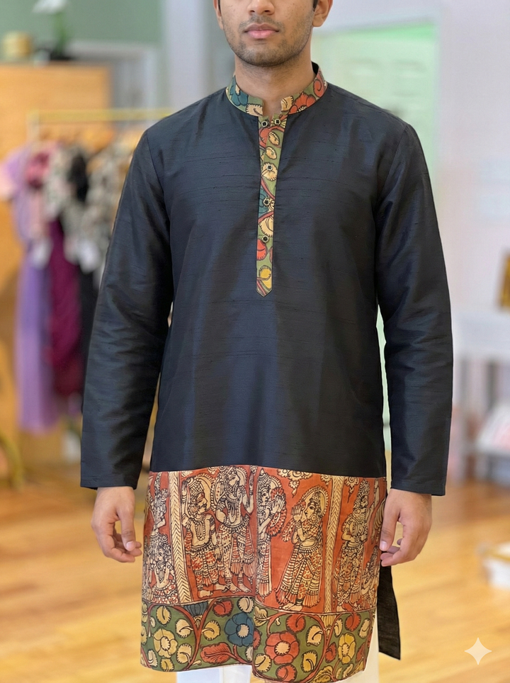 Raw-Silk Kalamkari Kurta