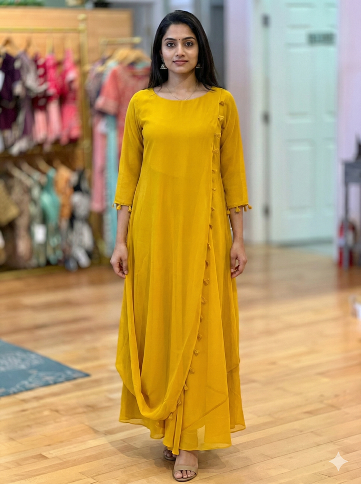Mustard Yellow Fusion Gown