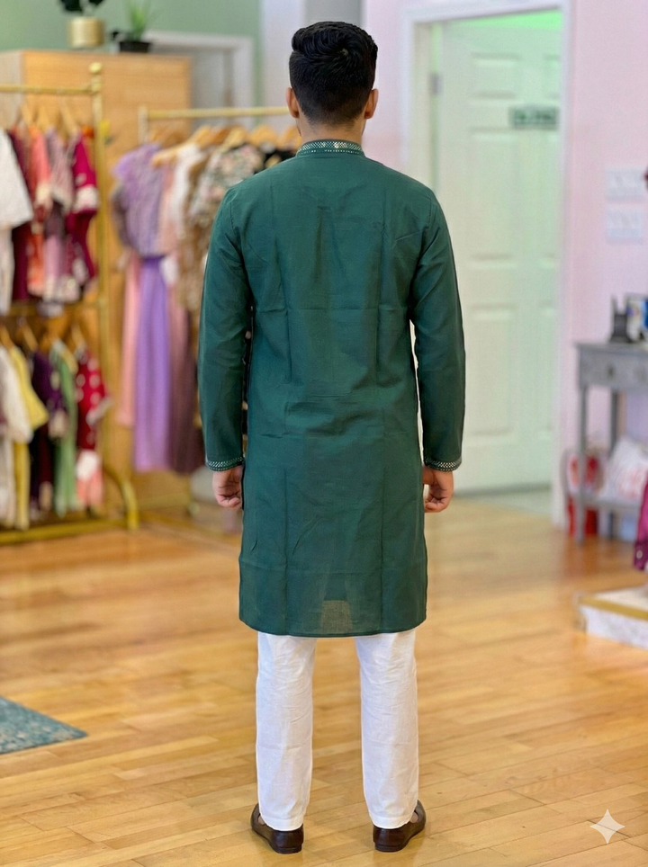 Sequins Yoke Silk Kurta