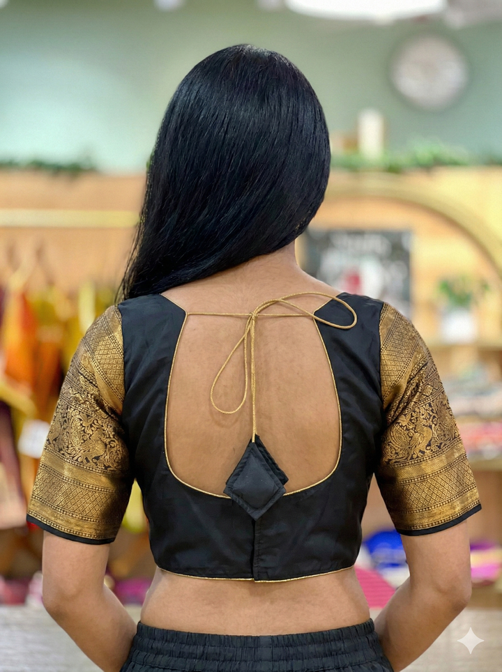 Black Kanchi Silk Blouse