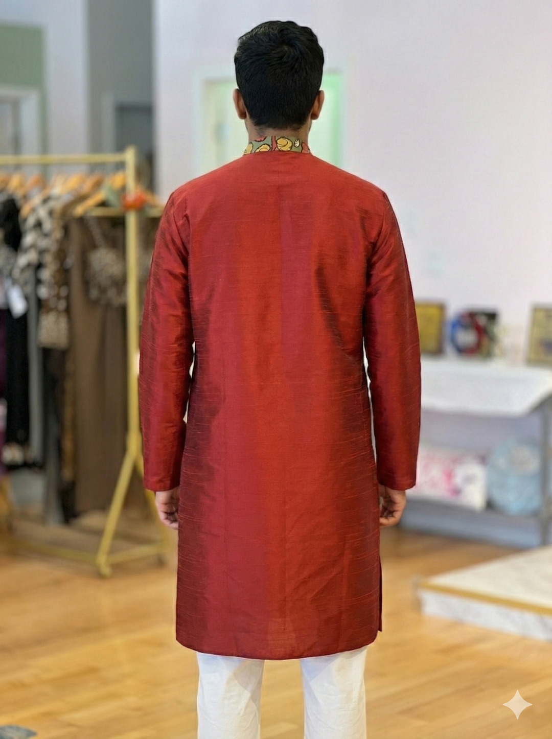 Raw-Silk Kalamkari Kurta