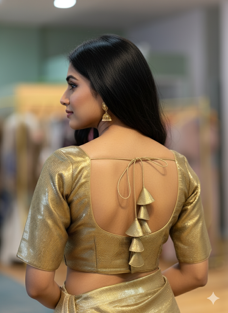 Dull Gold Sequins Blouse