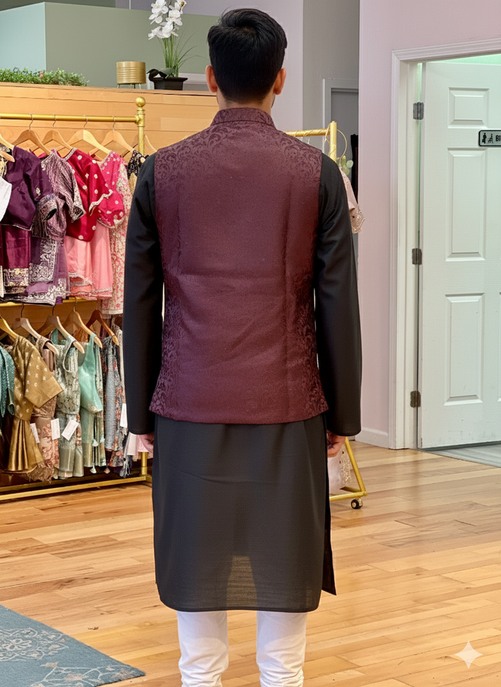 Brown Color Banarasi Brocade Vest