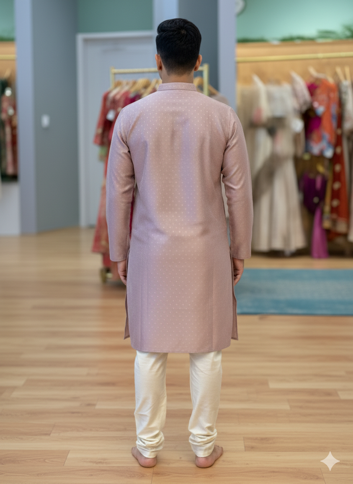 Mauve Color Silk Kurta And Pajama