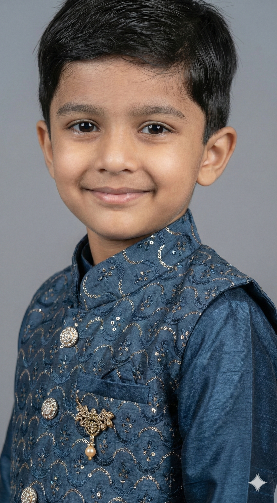Teal Kurta Set With Sequins Vest