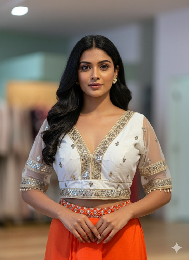 White Embroidered Blouse