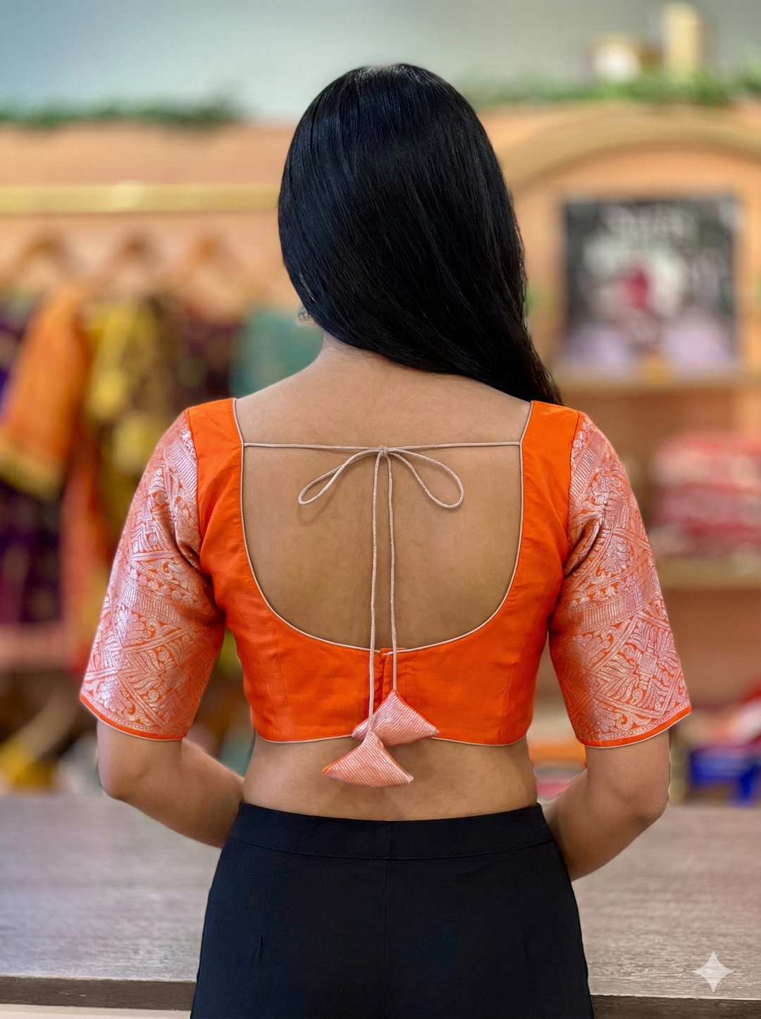 Orange Kanchi Silk Blouse