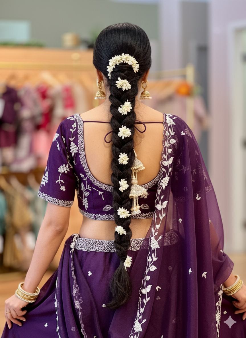 Violet Pearl Hand Embroidered Lehenga