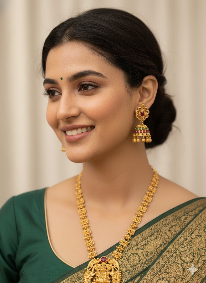 Mid Length Lakshmi Necklace Set