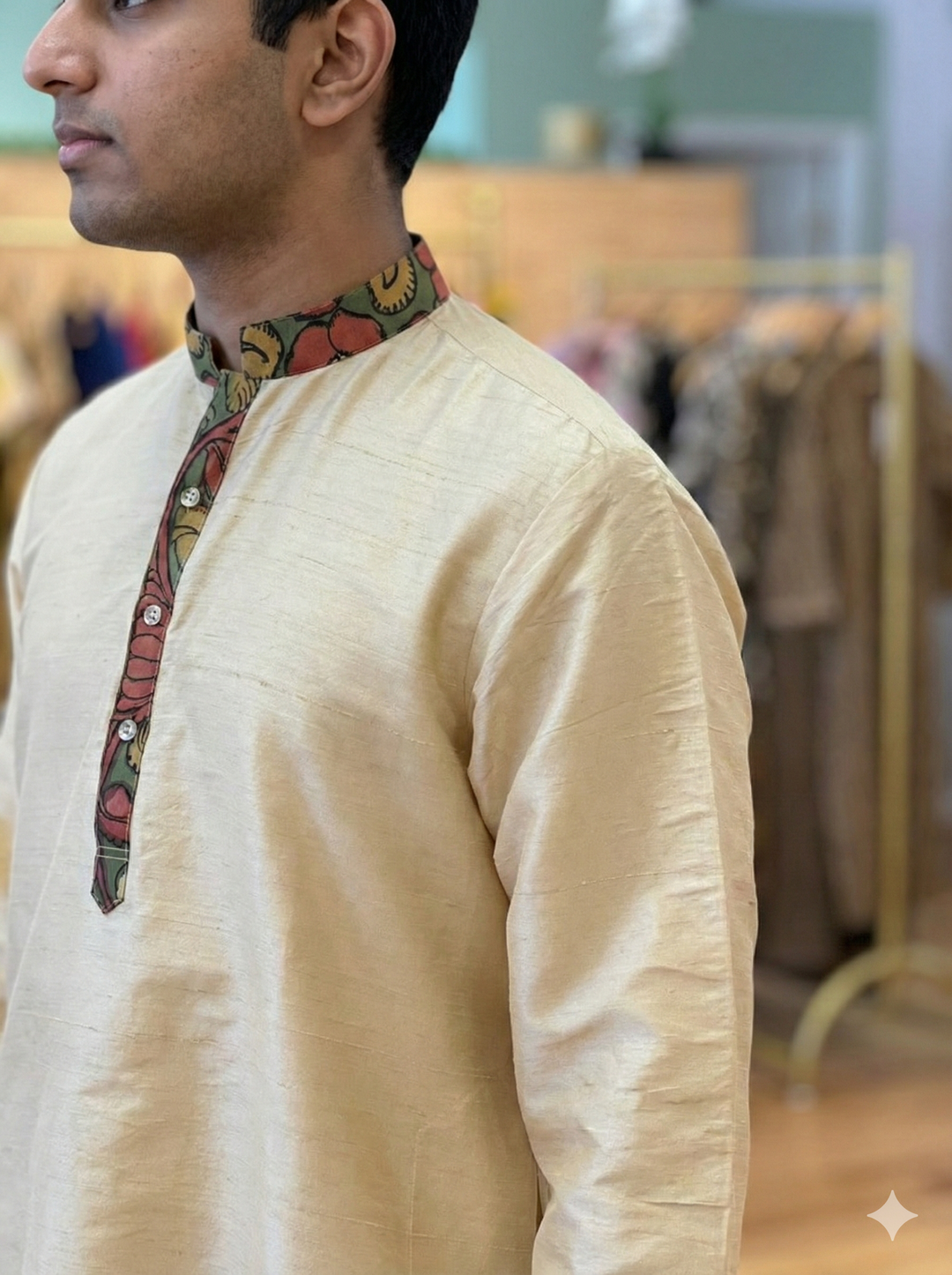 Raw-Silk Kalamkari Kurta