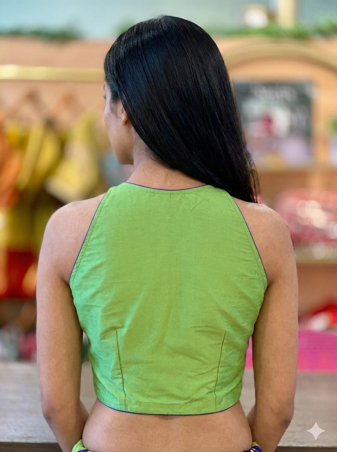 Green Silk Corset Blouse