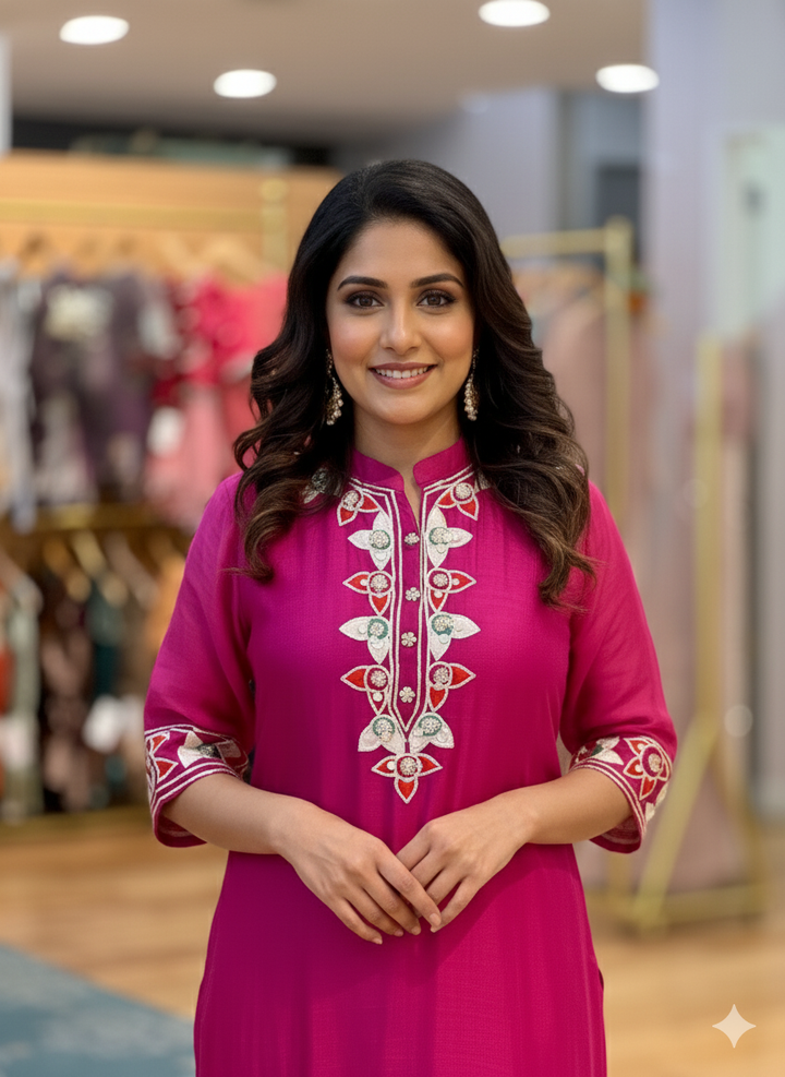 Pink Gota Embroidered Salwar Set