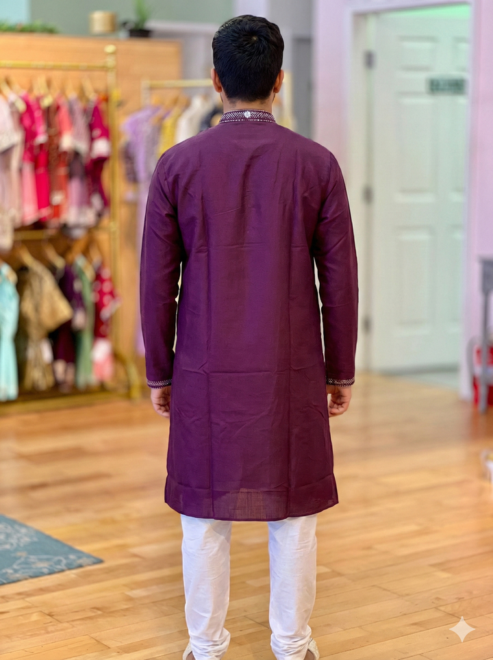 Sequins Yoke Silk Kurta
