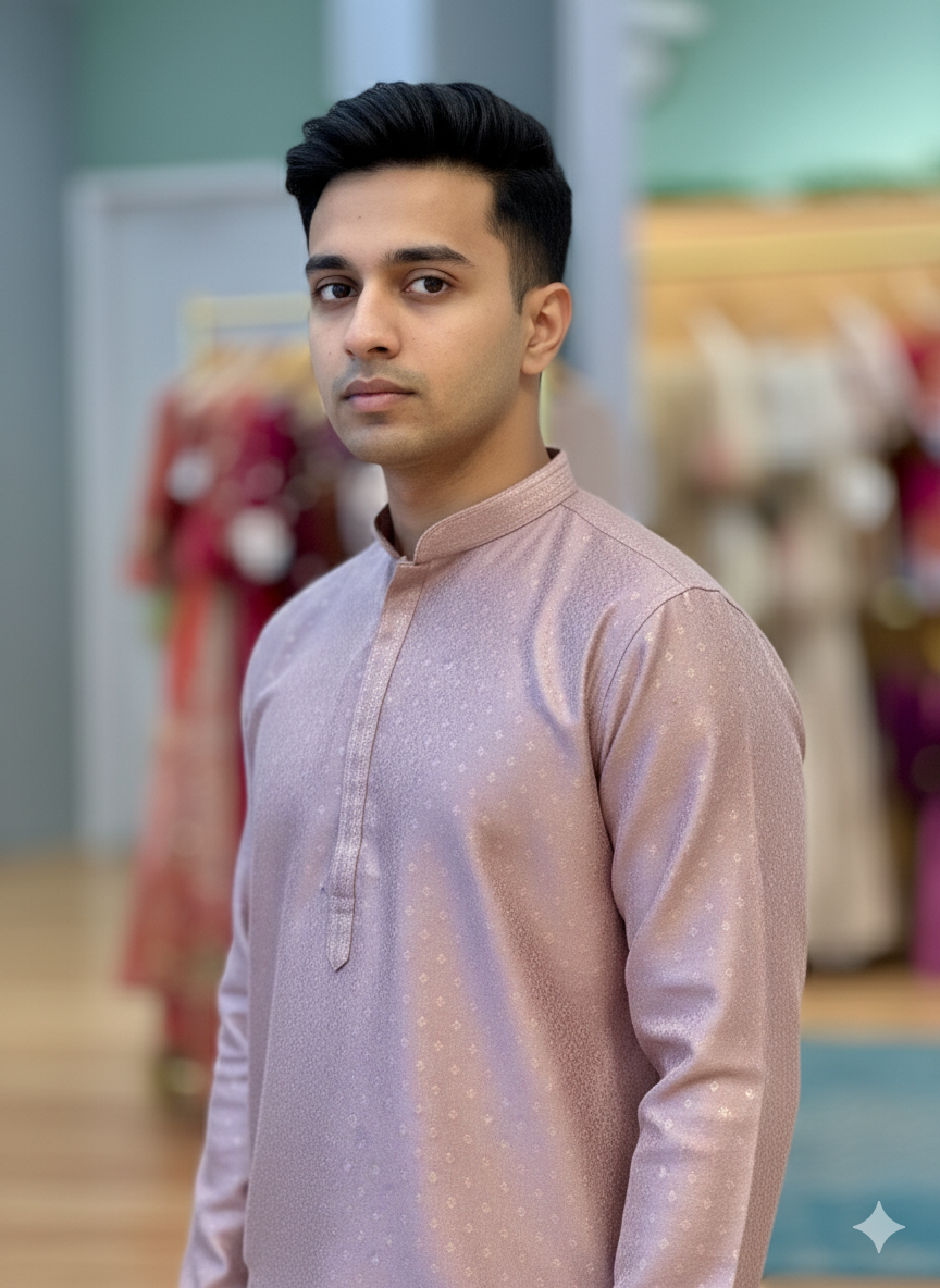 Mauve Color Silk Kurta And Pajama