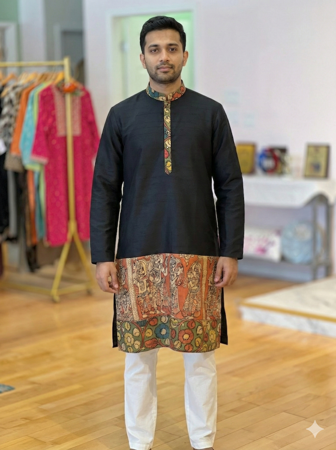 Raw-Silk Kalamkari Kurta