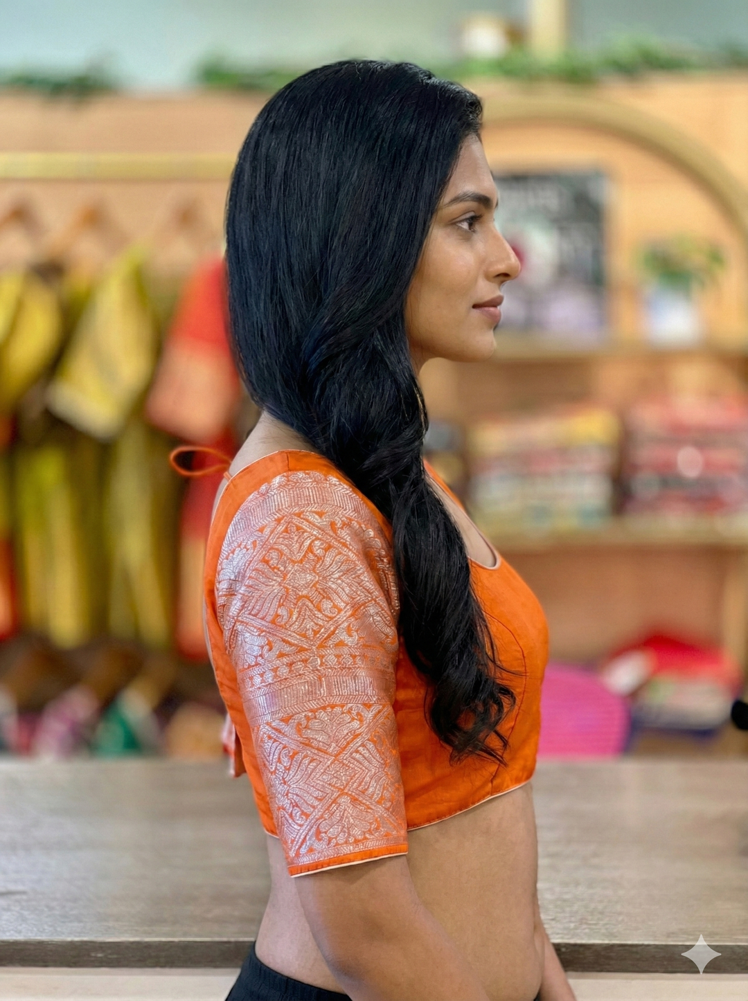 Orange Kanchi Silk Blouse