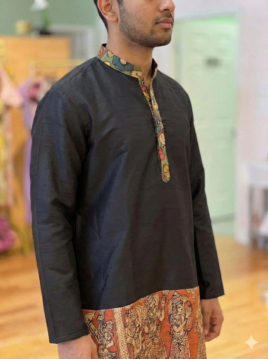 Raw-Silk Kalamkari Kurta