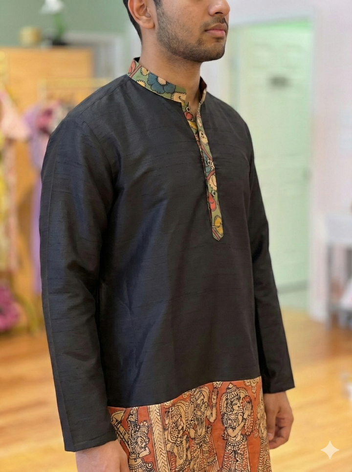 Raw-Silk Kalamkari Kurta
