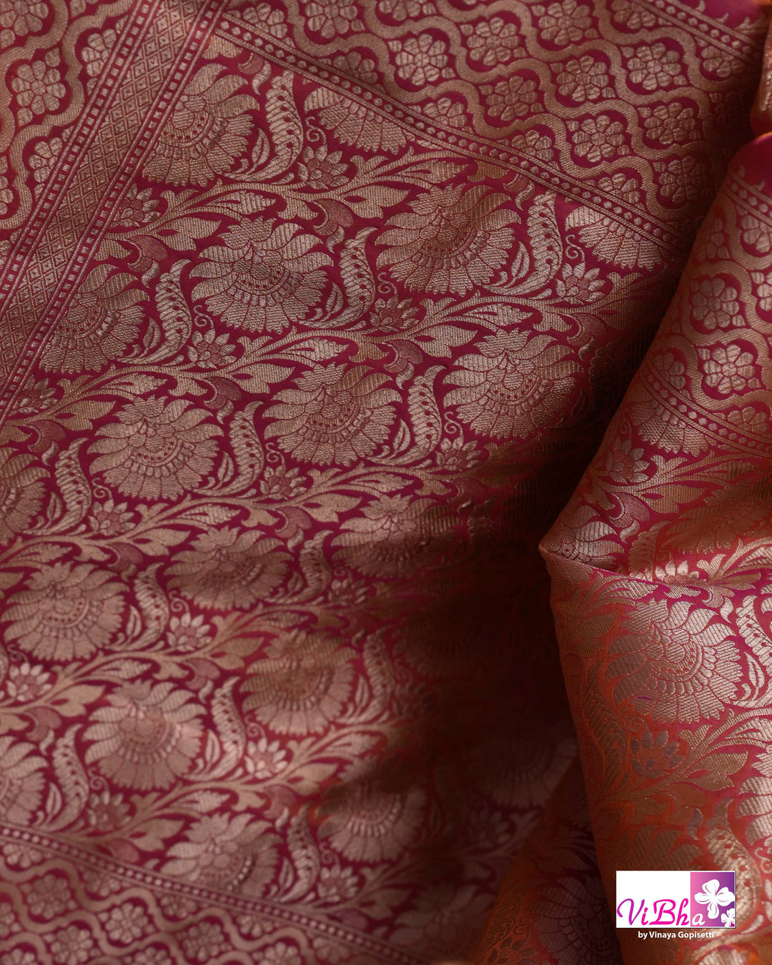 Peach Dual tone Jangla Katan Saree