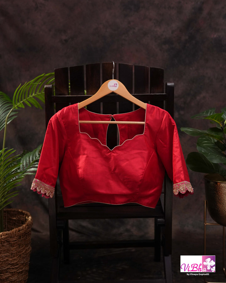 Red jangla katan silk
