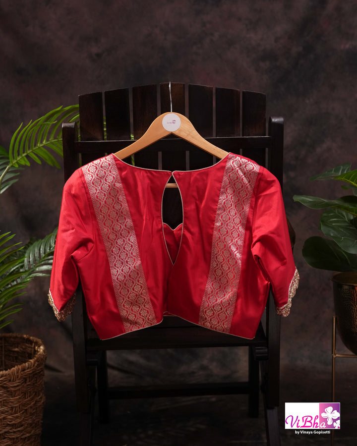 Red jangla katan silk