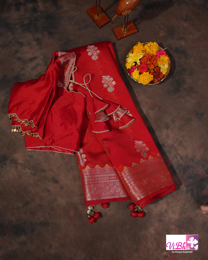Red Meenakari Cora