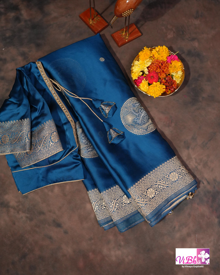 Peacock Mashru Silk