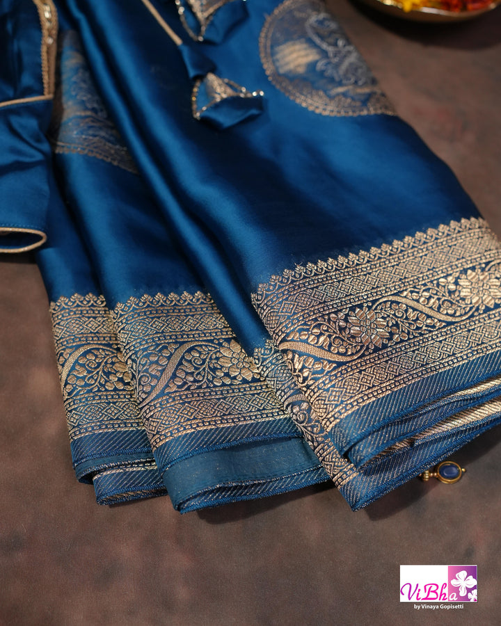 Peacock Mashru Silk
