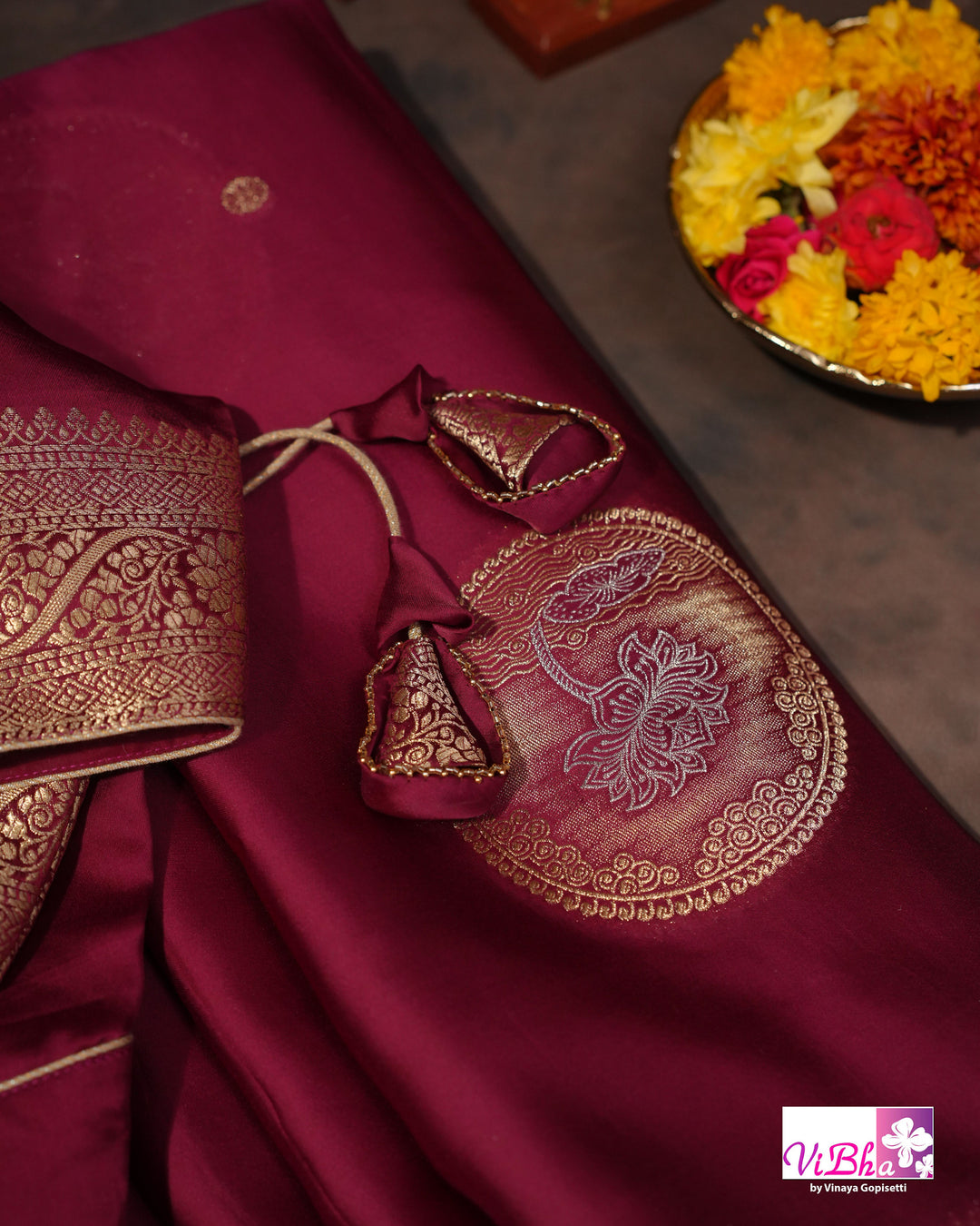 Wine Mashru silk