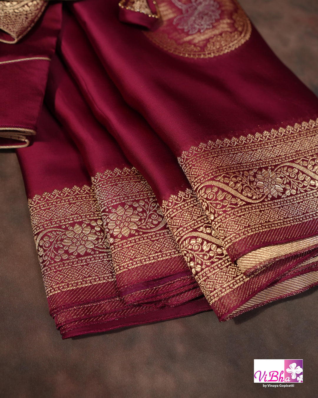 Wine Mashru silk