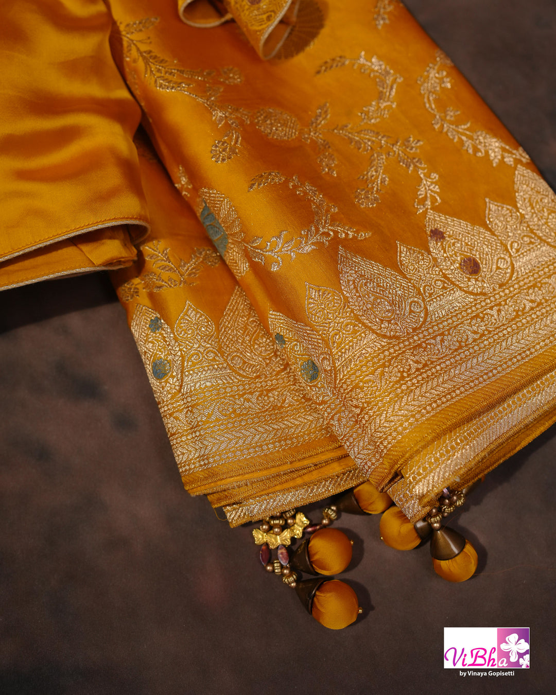 Yellow Meenakari katan Silk