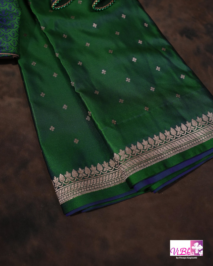 Dual tone Peacock green katan sik