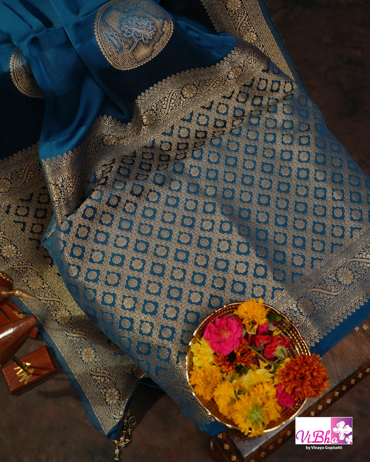 Peacock Mashru Silk