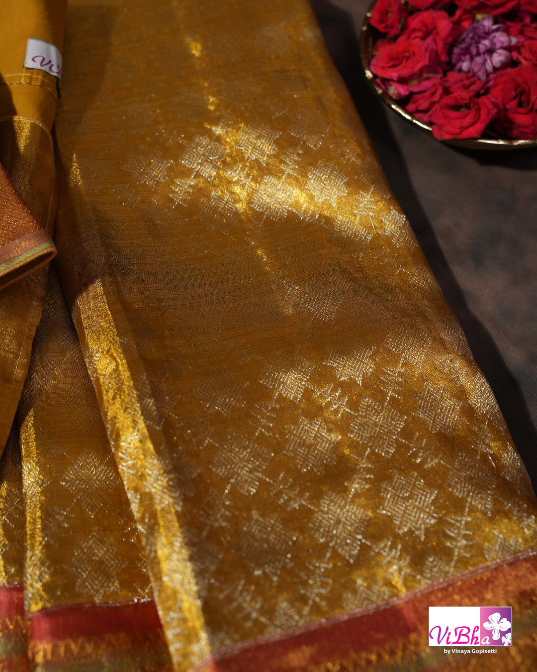 Golden Yellow Kanchi Silk Saree with Rich Zari Border and Blouse