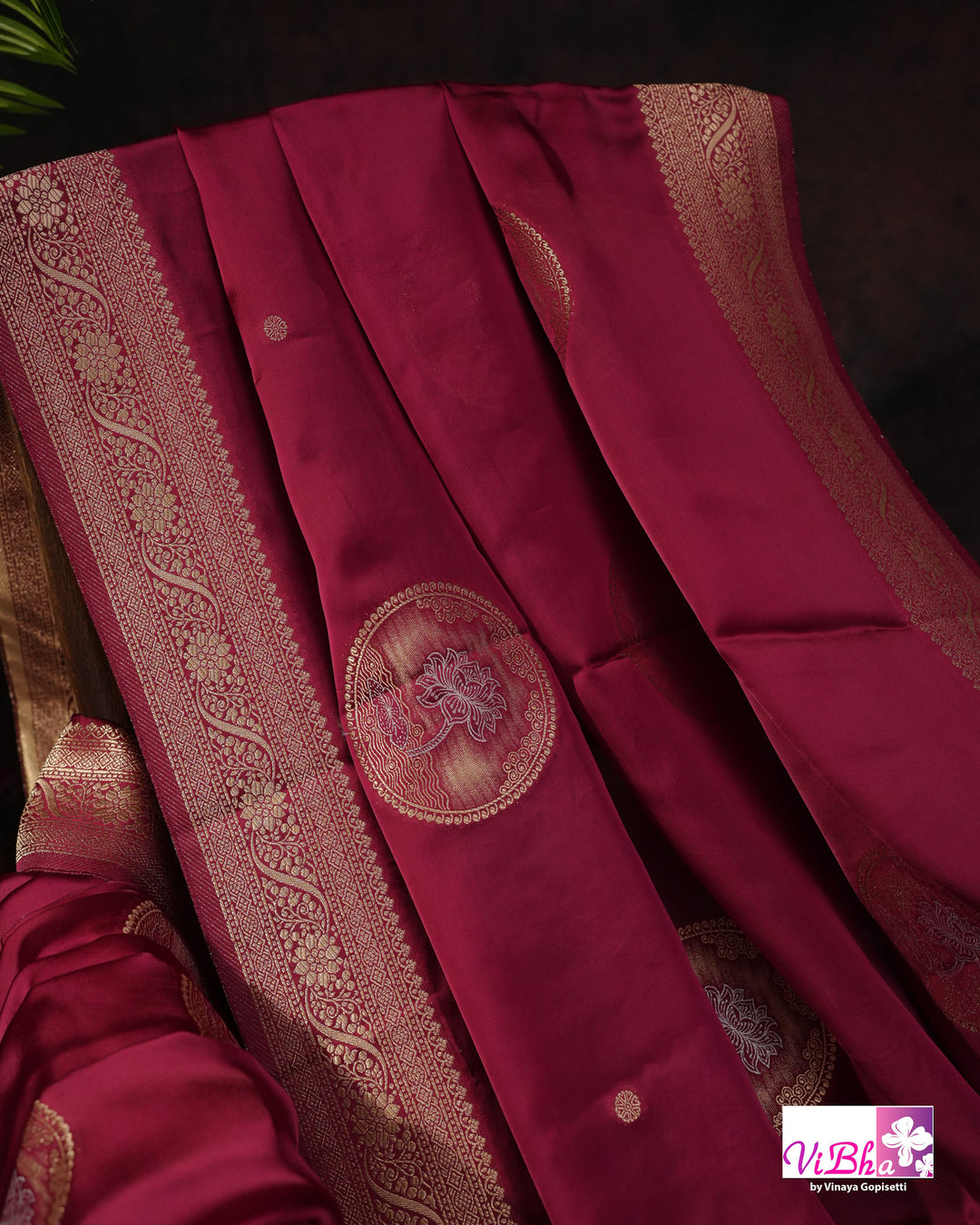 Wine Mashru silk