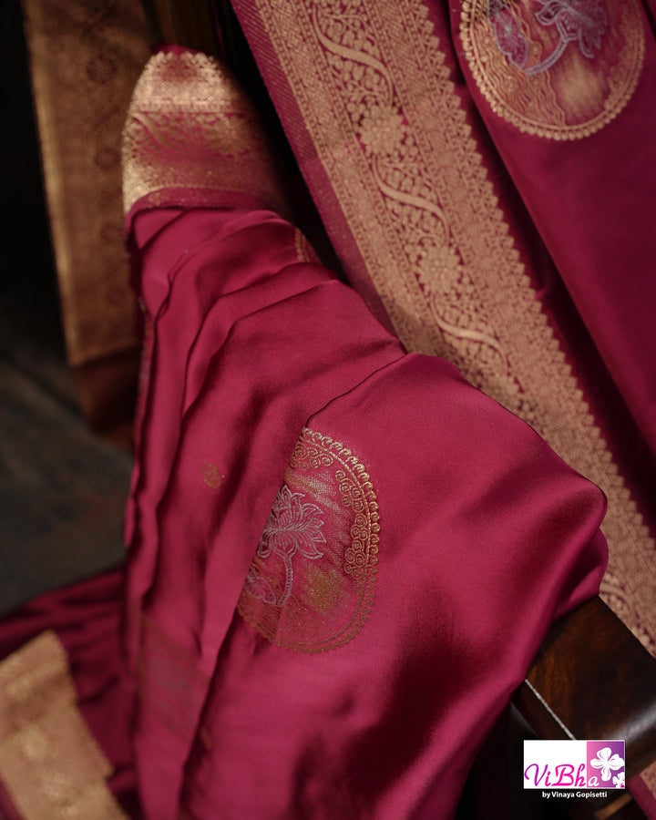 Wine Mashru silk