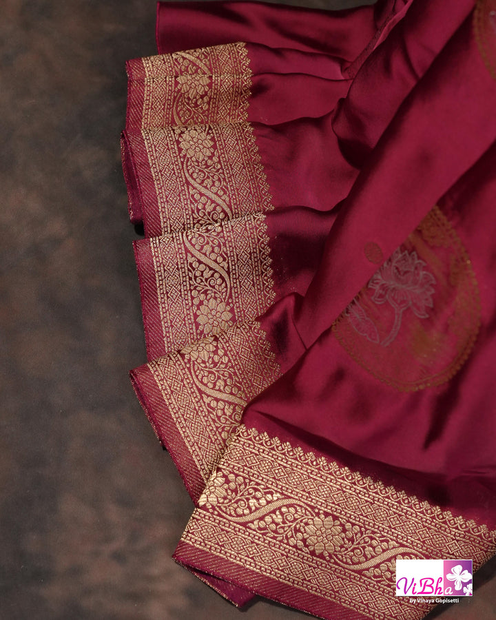 Wine Mashru silk