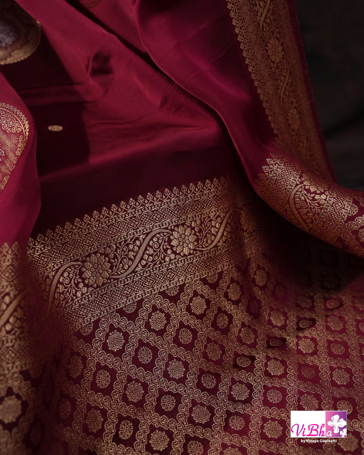 Wine Mashru silk