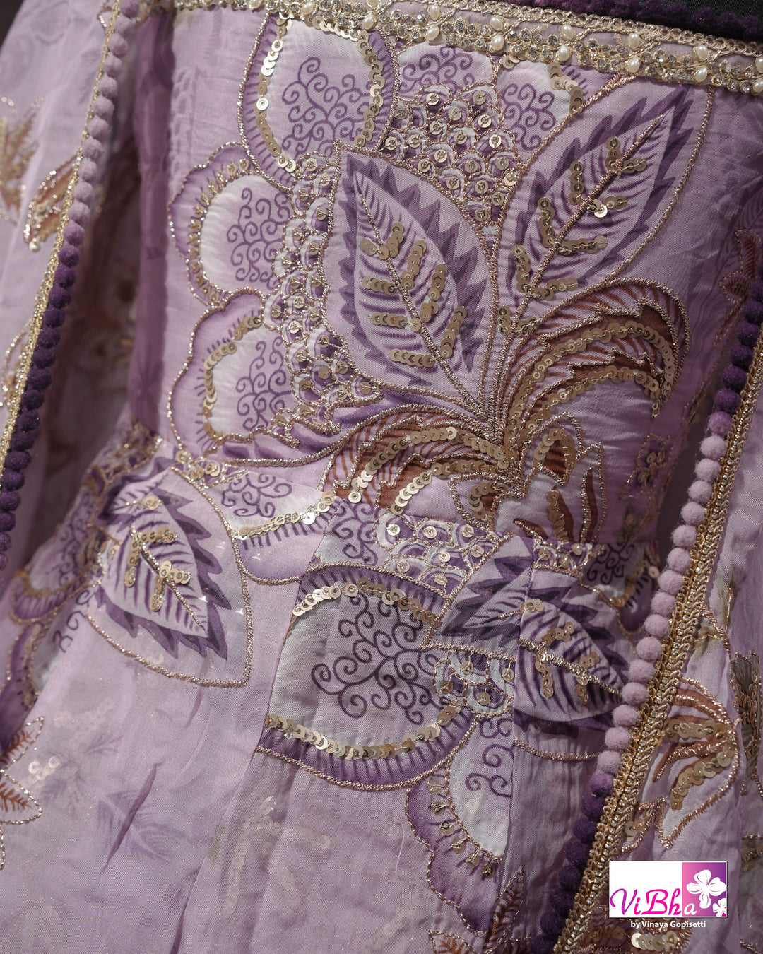 Lavender Embroidered Sharara Set
