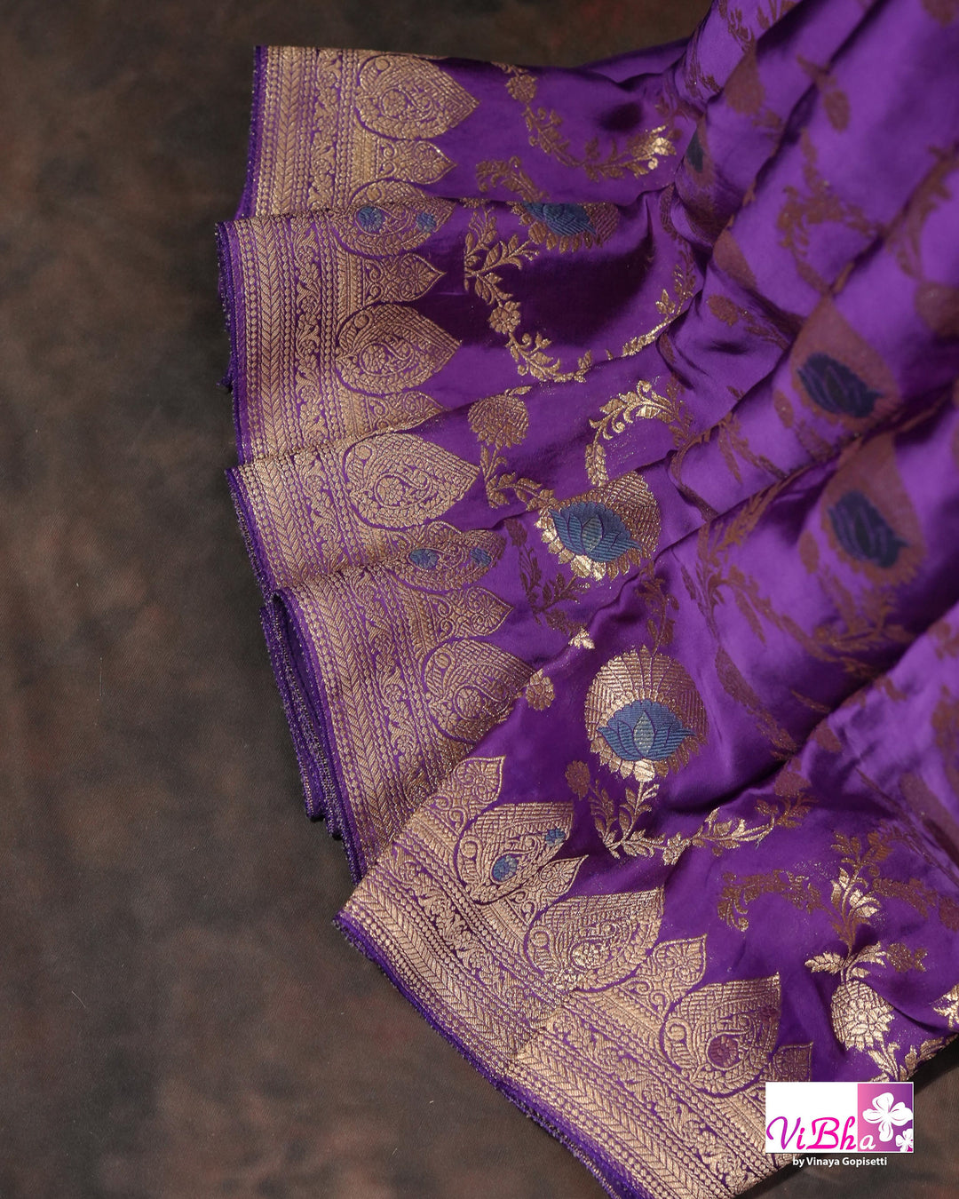 Violet meenakari katan silk
