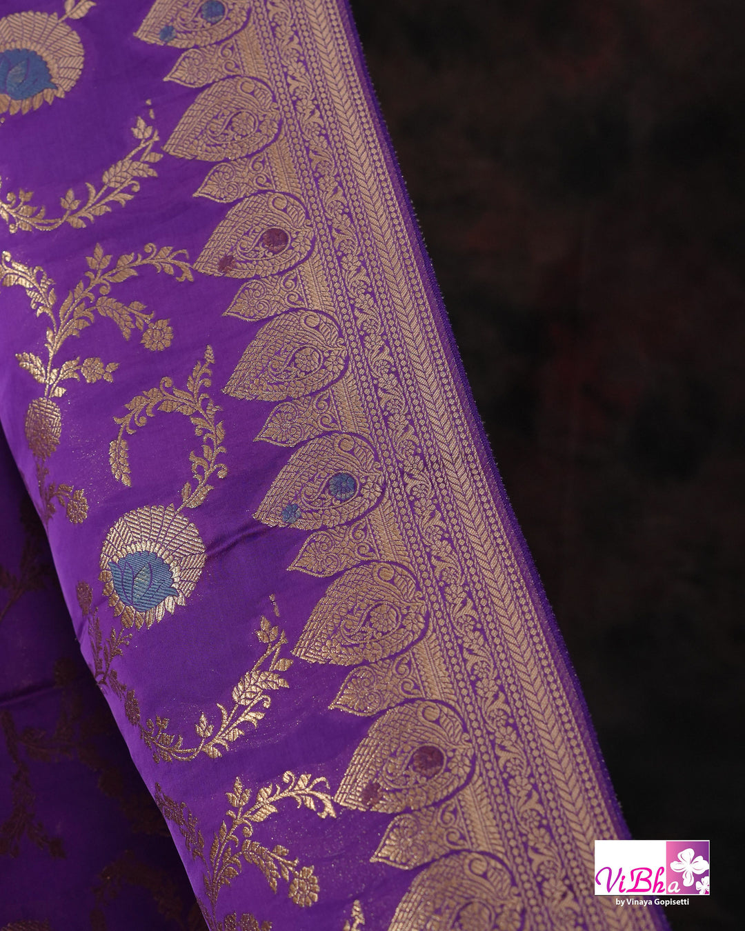 Violet meenakari katan silk