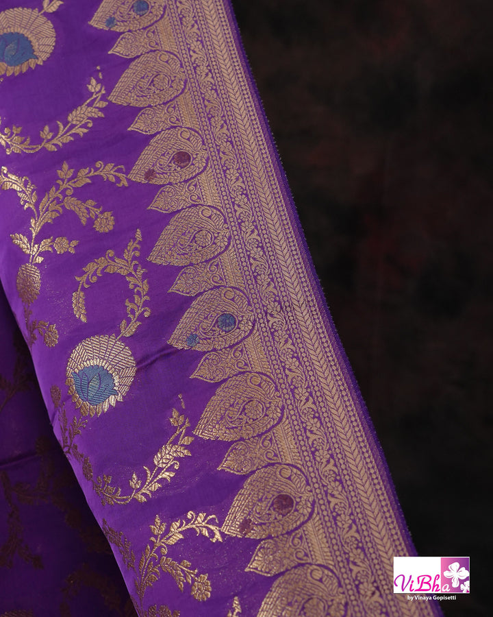 Violet meenakari katan silk