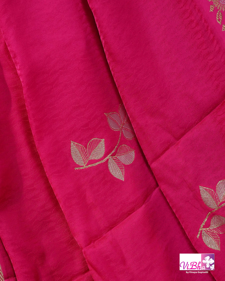 Hot pink Mashru silk