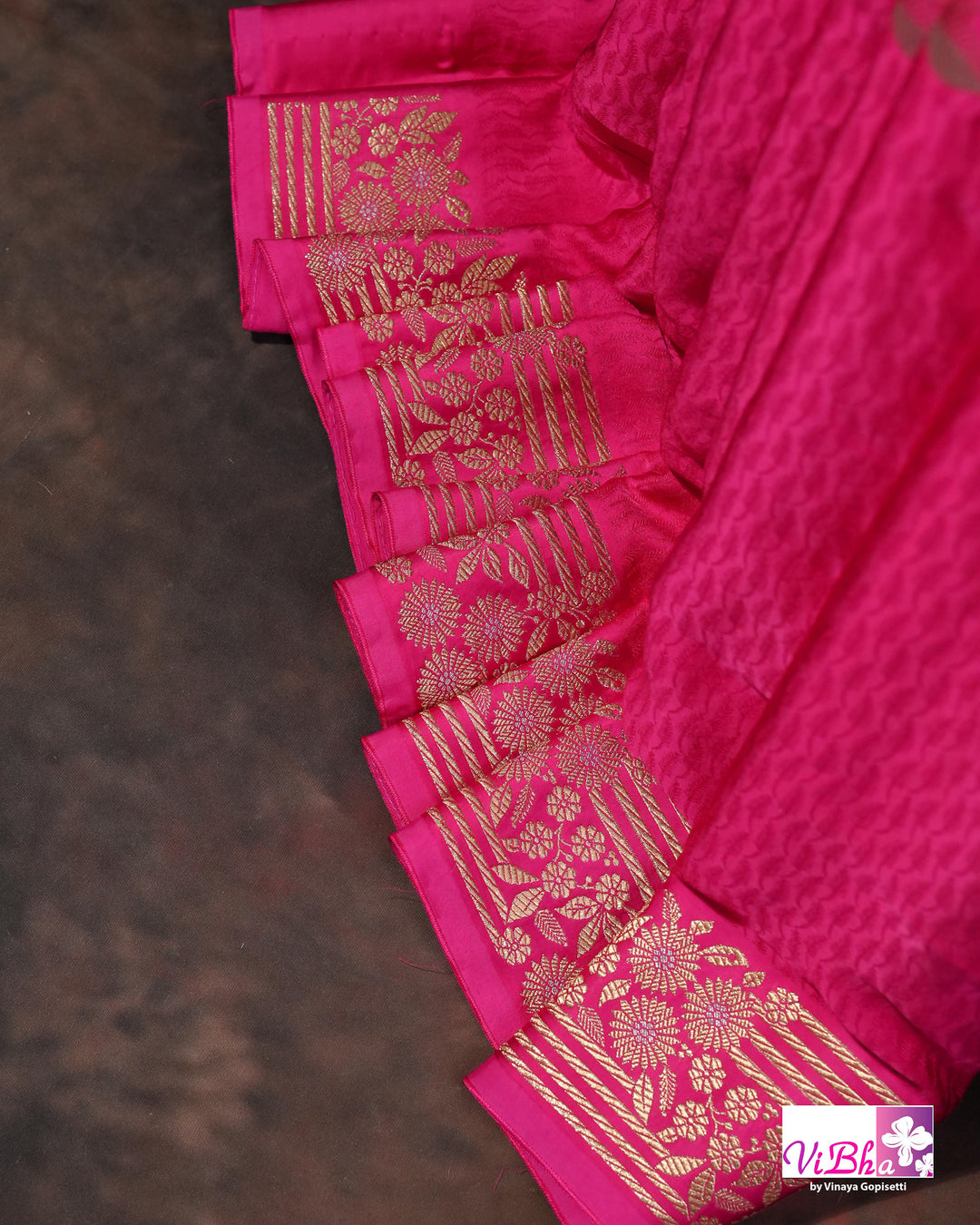 Hot pink Mashru silk