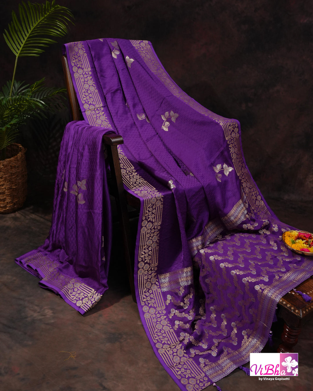Violet Mashru silk