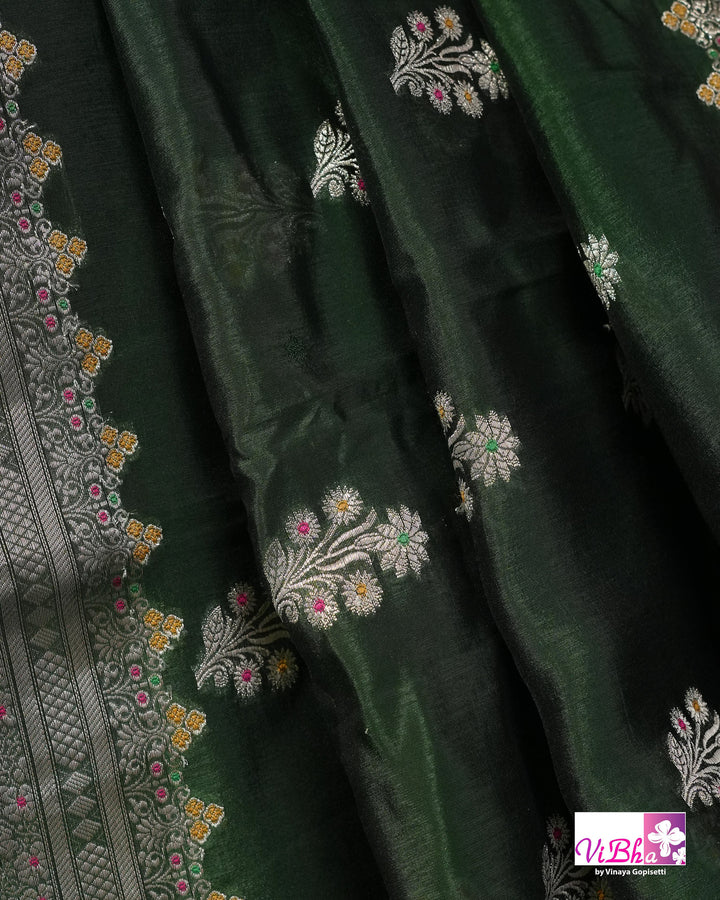 Green Cora meenakari silk