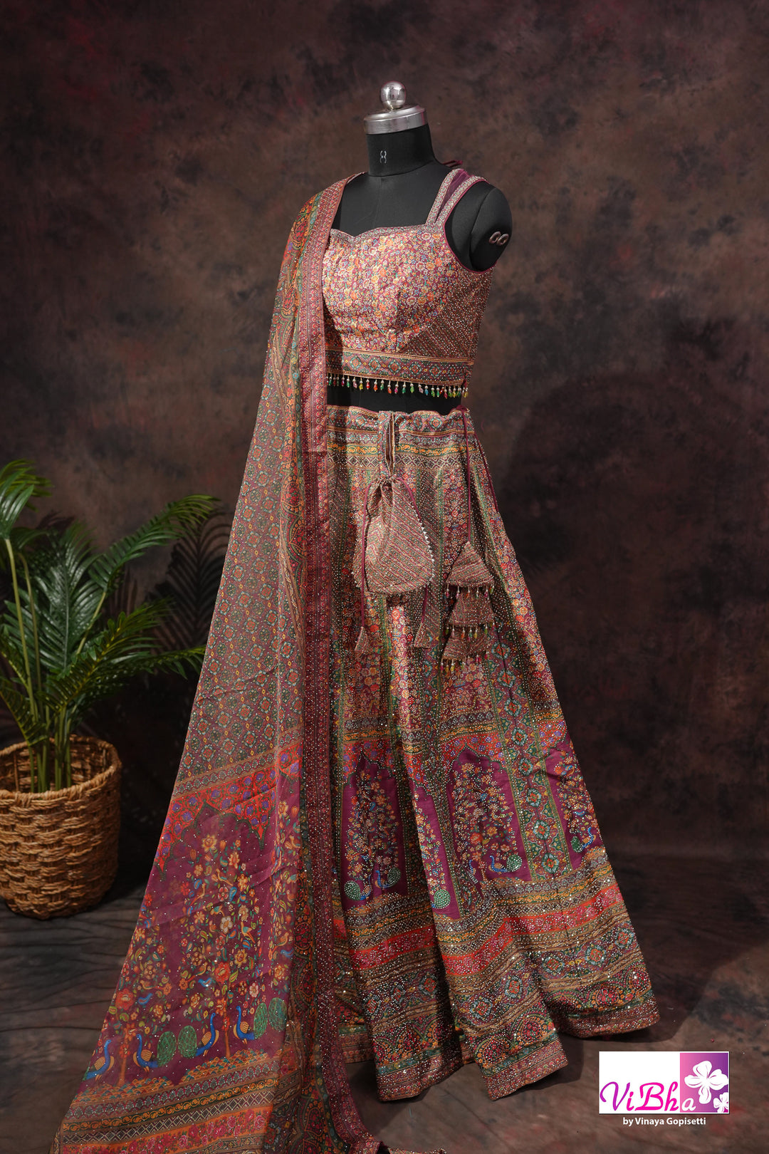 Jewel-Tone Multicolor Lehenga Set