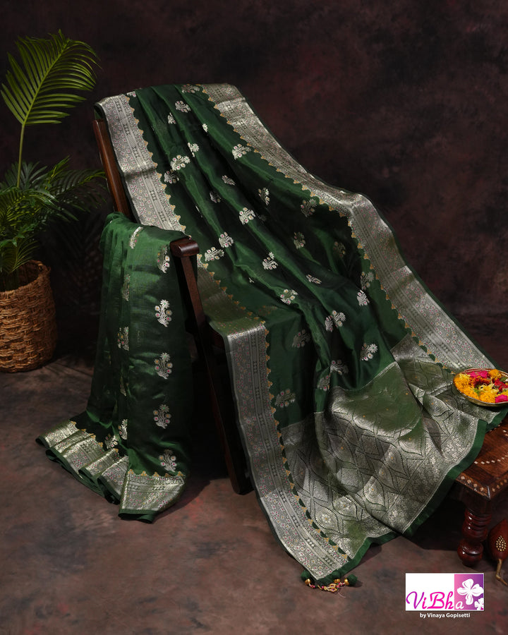 Green Cora meenakari silk