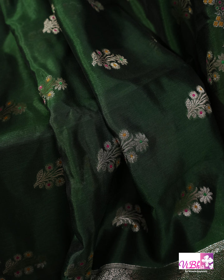Green Cora meenakari silk